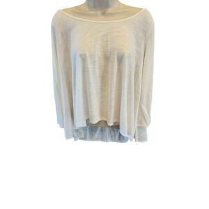 American Eagle cream neutral cut out open back S oversized top cover up slub EUC